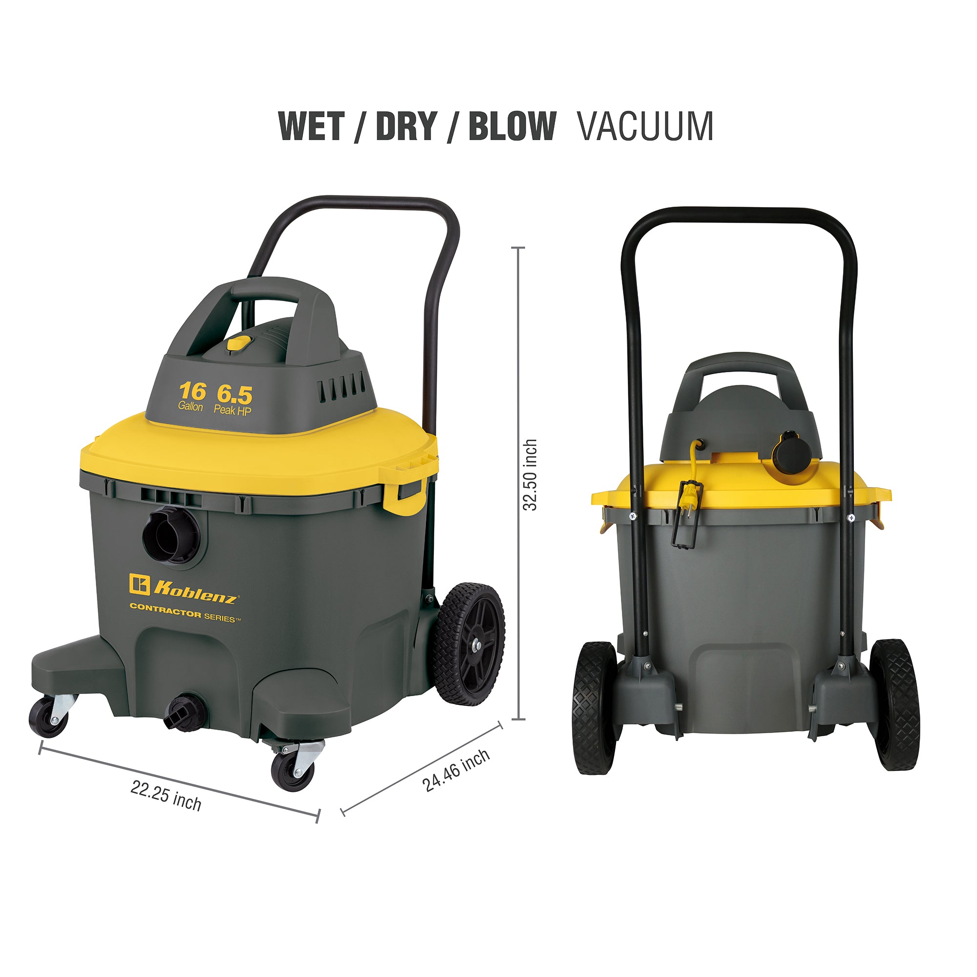 Contractor 16 Gallon 6.5 PHP Wet Dry Shop Vacuum with Handle WD-16 C4H