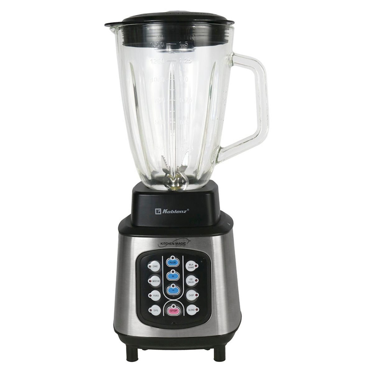Easy Touch Blender 51 Oz Glass Jar Stainless Steel LKM-8510 EVI